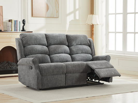 Regency Manual Recliner 3 Seater Sofa - Anthracite