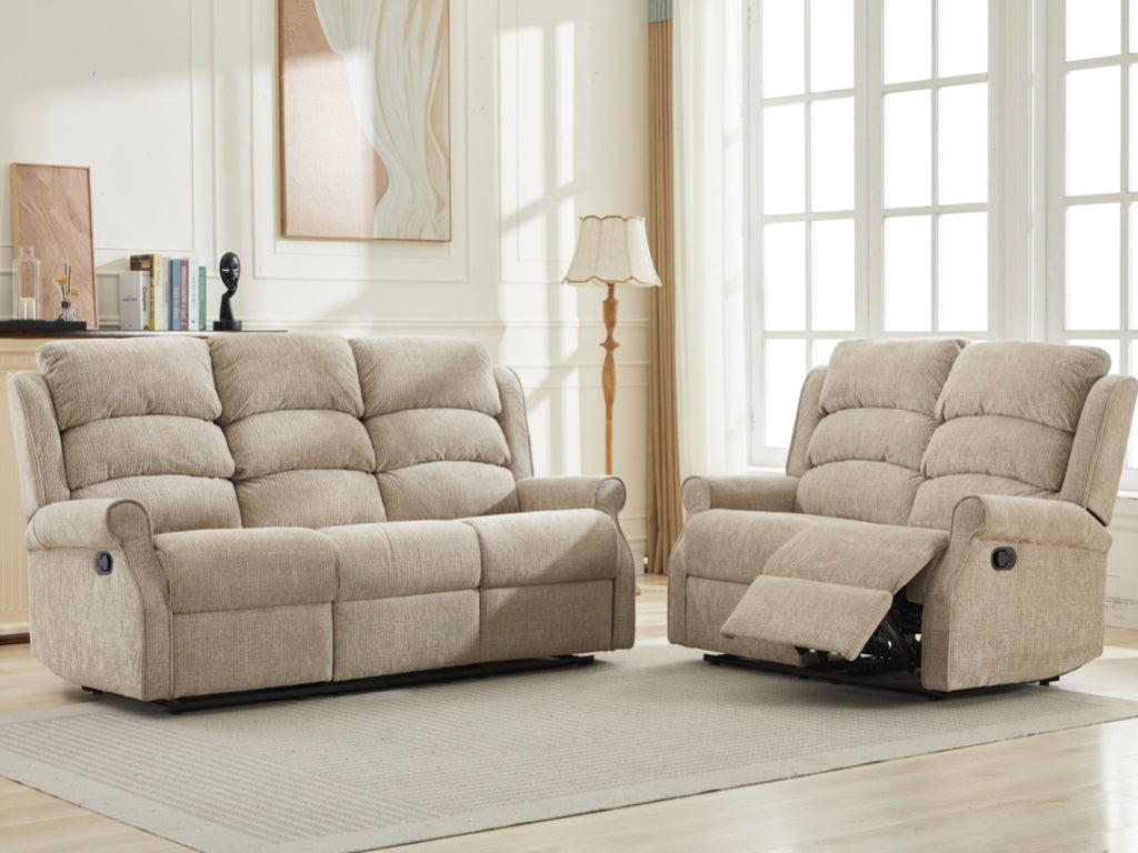 Regency 3+2 Manual Recliner Sofa Suite - Rabbit