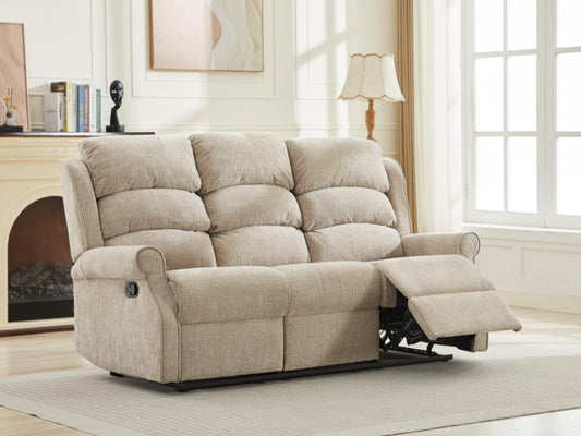 Regency Manual Recliner 3 Seater Sofa - Rabbit