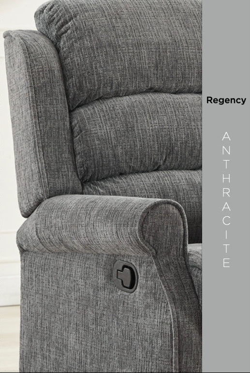 Regency Manual Recliner 3 Seater Sofa - Anthracite