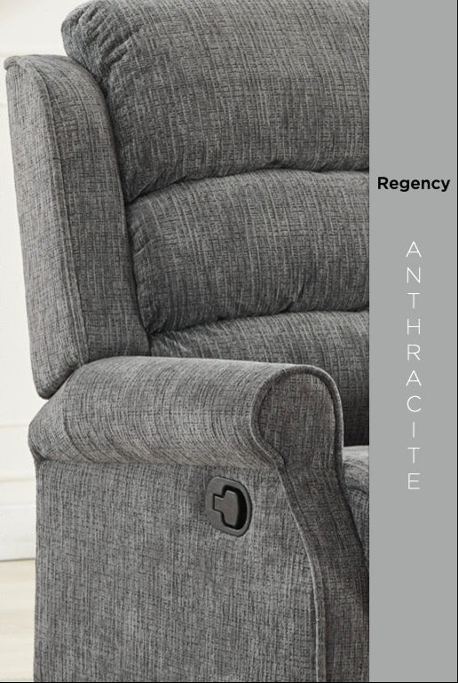 Regency 3+1+1 Manual Recliner Sofa Suite - Anthracite