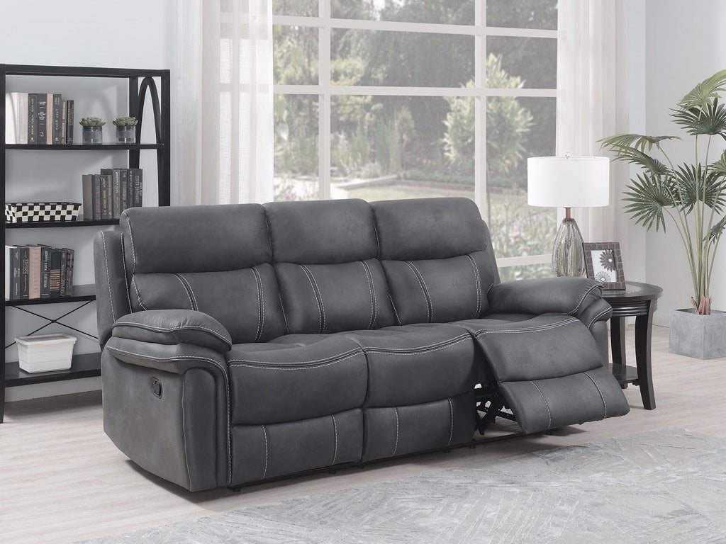 Richmond 3 Seater Recliner- Charcoal Grey Fabric