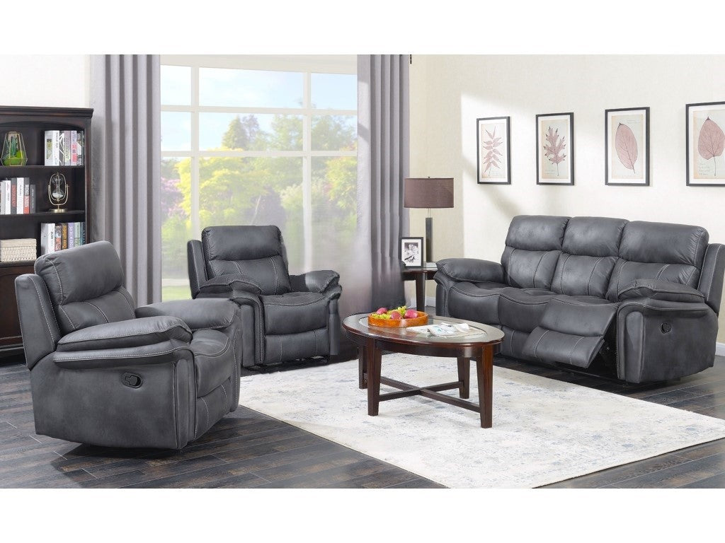 Richmond  3+1+1 Seater Reclining Sofa - Charcoal Grey Fabric