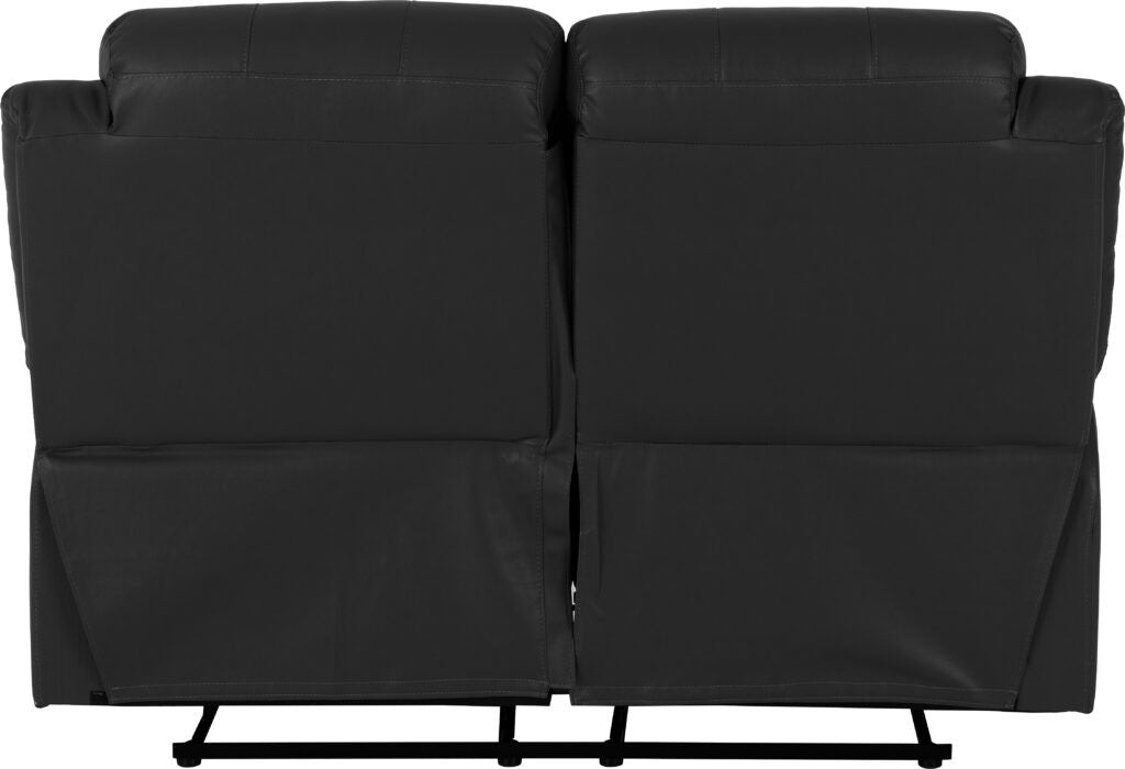 Black leather recliner sofa on a white background