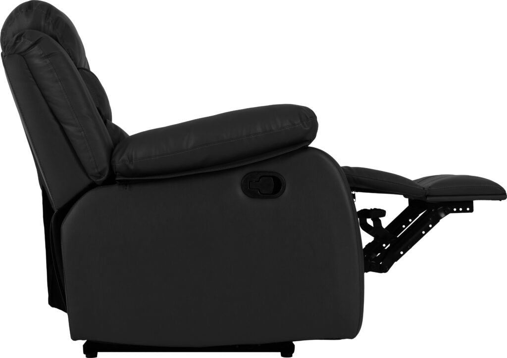 Black recliner chair on a white background
