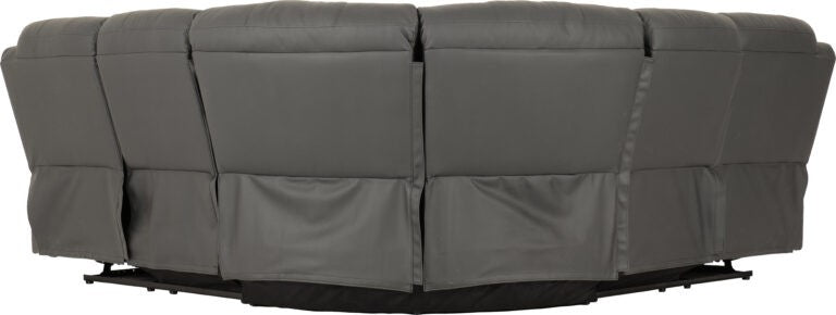 Roma Manual Recliner Corner Sofa - Grey Faux Leather