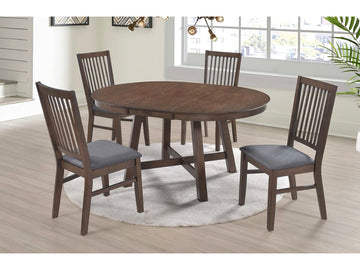 Roseville Extendable Dining Set Including 4 Chairs - Dark Oak