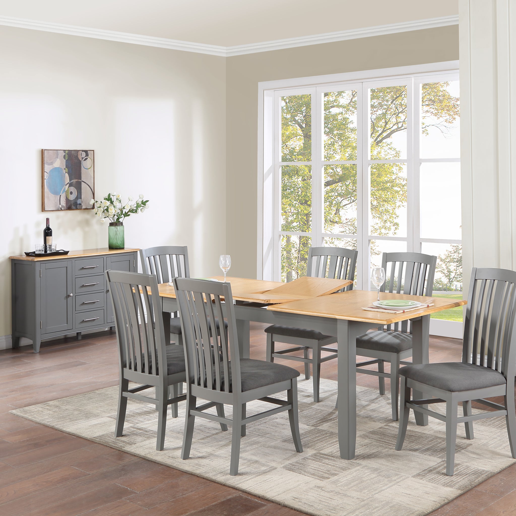 Rossmore Painted 160cm Butterfly Extension Dining Set with 6 Chairs