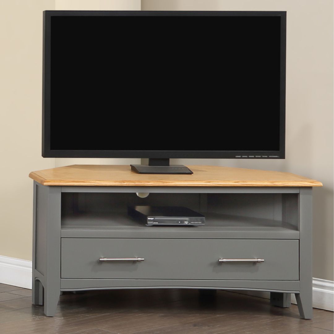 Rossmore Corner TV unit - Oak/Grey