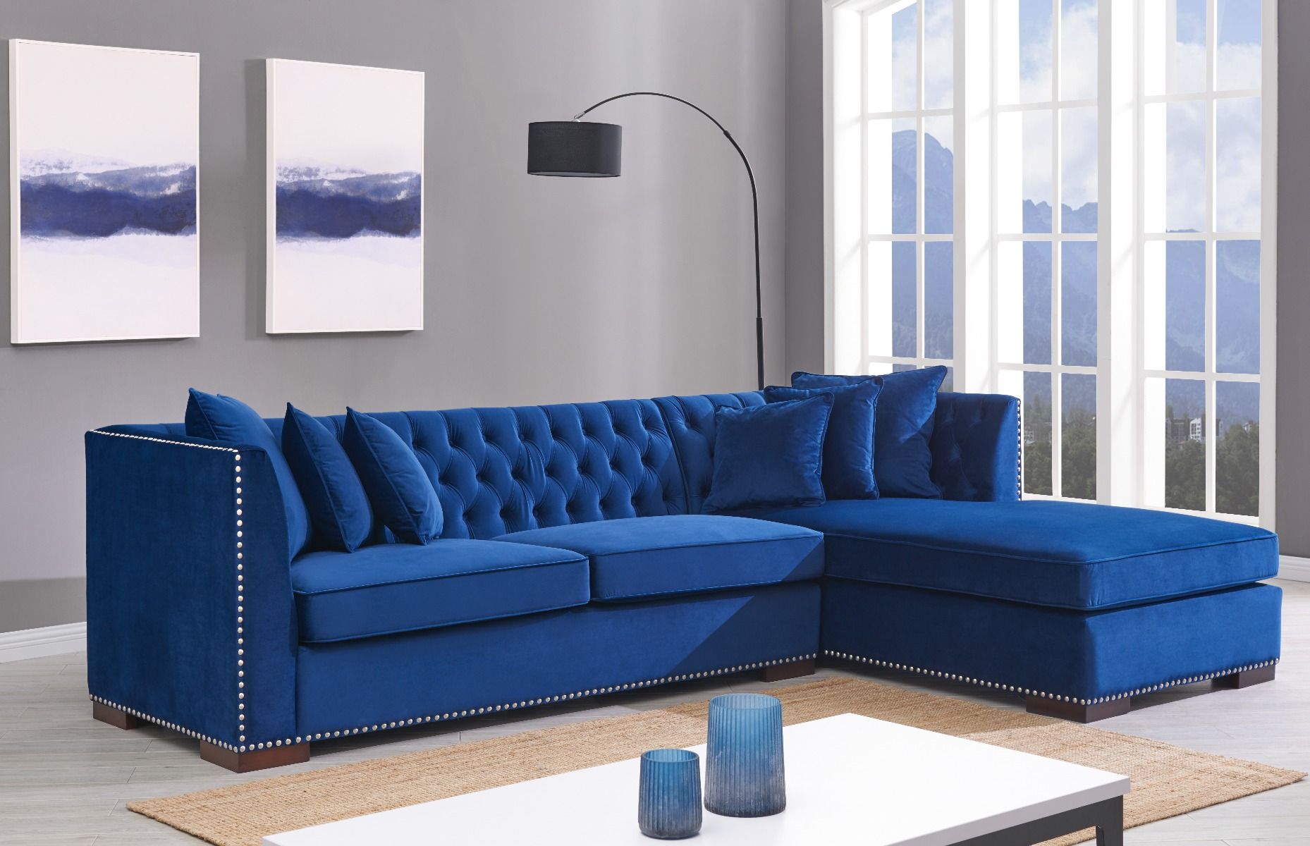 Royal Blue Chester Corner Suite Right