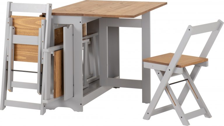 Santos Butterfly Dining Set - Slate Grey/Distressed Waxed Pine