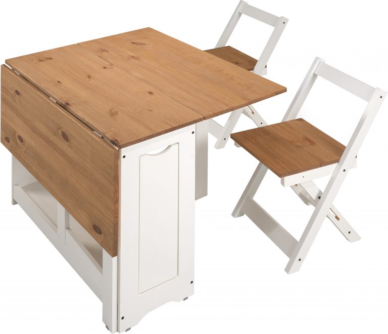 Santos Butterfly Dining Set - White/Distressed Waxed Pine