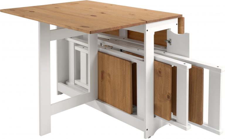 Santos Butterfly Dining Set - White/Distressed Waxed Pine