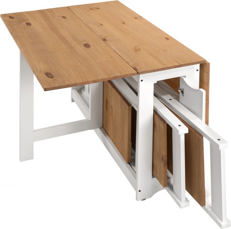 Santos Butterfly Dining Set - White/Distressed Waxed Pine