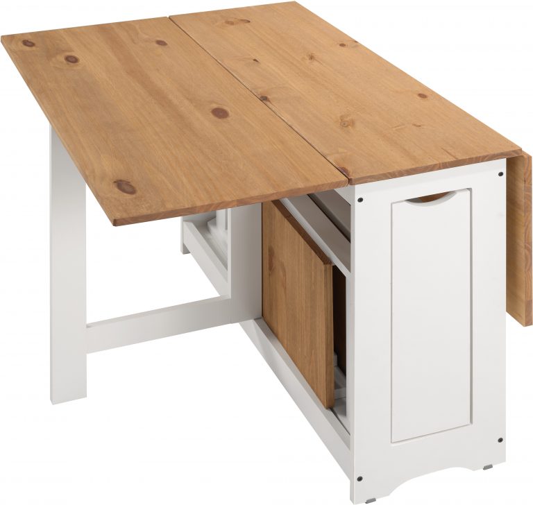 Santos Butterfly Dining Set - White/Distressed Waxed Pine