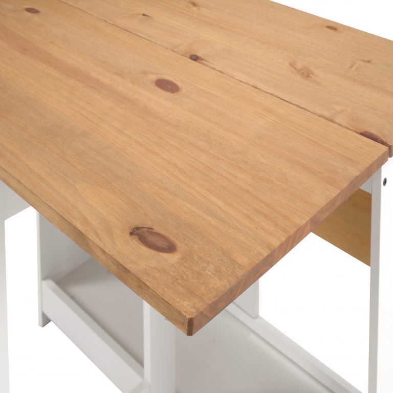 Santos Butterfly Dining Set - White/Distressed Waxed Pine