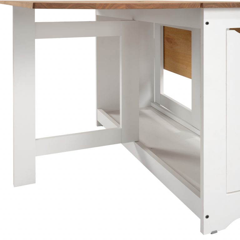 Santos Butterfly Dining Set - White/Distressed Waxed Pine