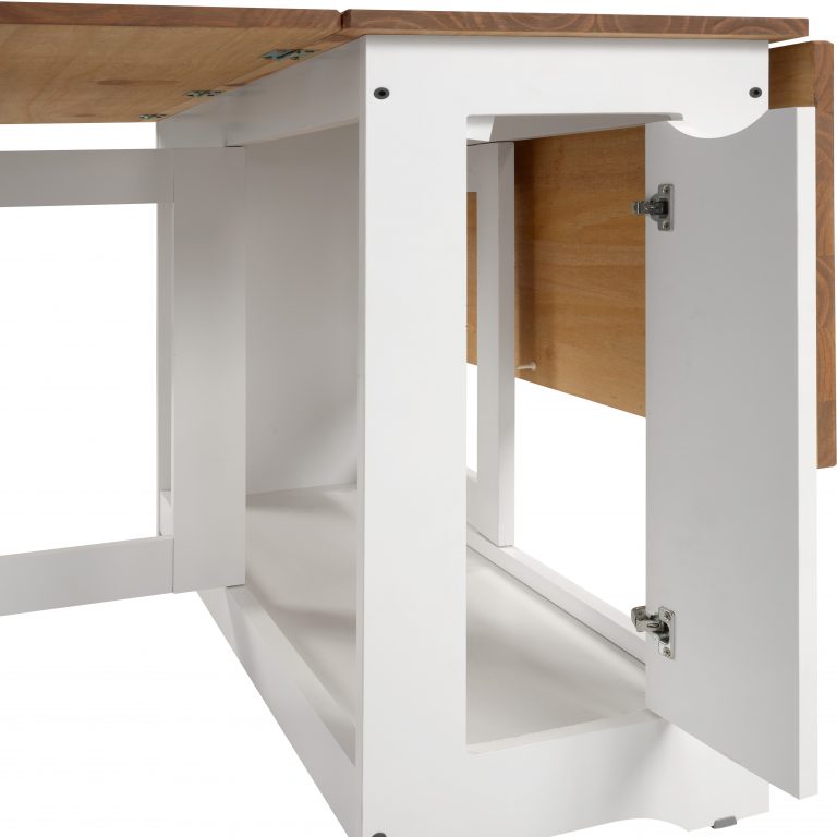 Santos Butterfly Dining Set - White/Distressed Waxed Pine