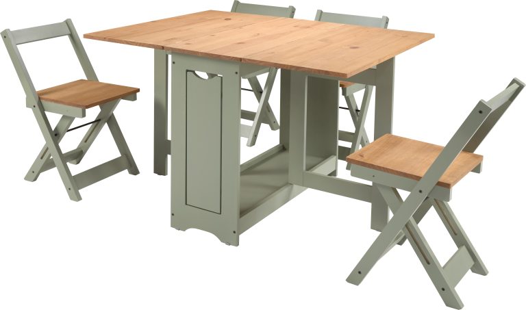 Santos Butterfly Dining Set - Green/Distressed Waxed Pine