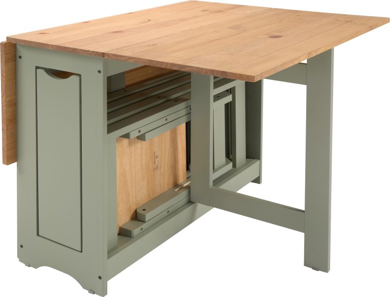 Santos Butterfly Dining Set - Green/Distressed Waxed Pine