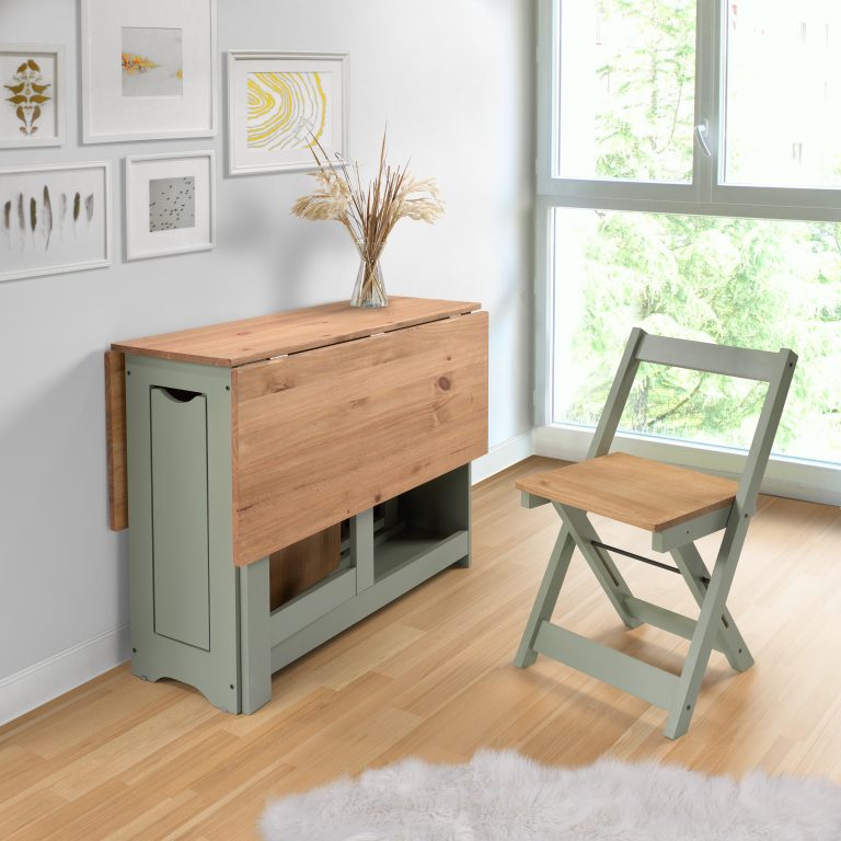 Santos Butterfly Dining Set - Green/Distressed Waxed Pine