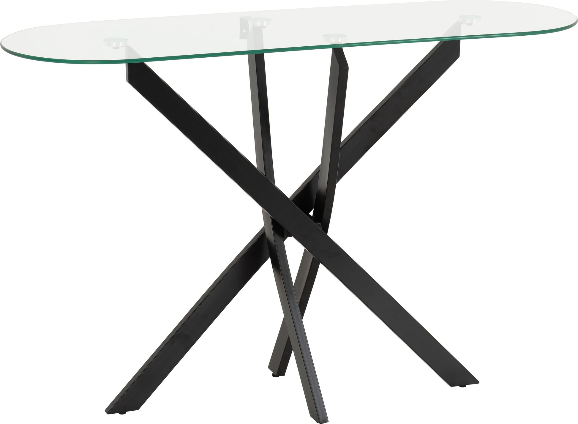 Sheldon Console Table - Clear Glass/Black