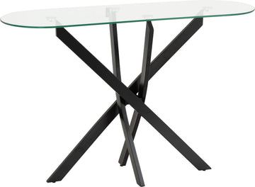 Sheldon Console Table - Clear Glass/Black