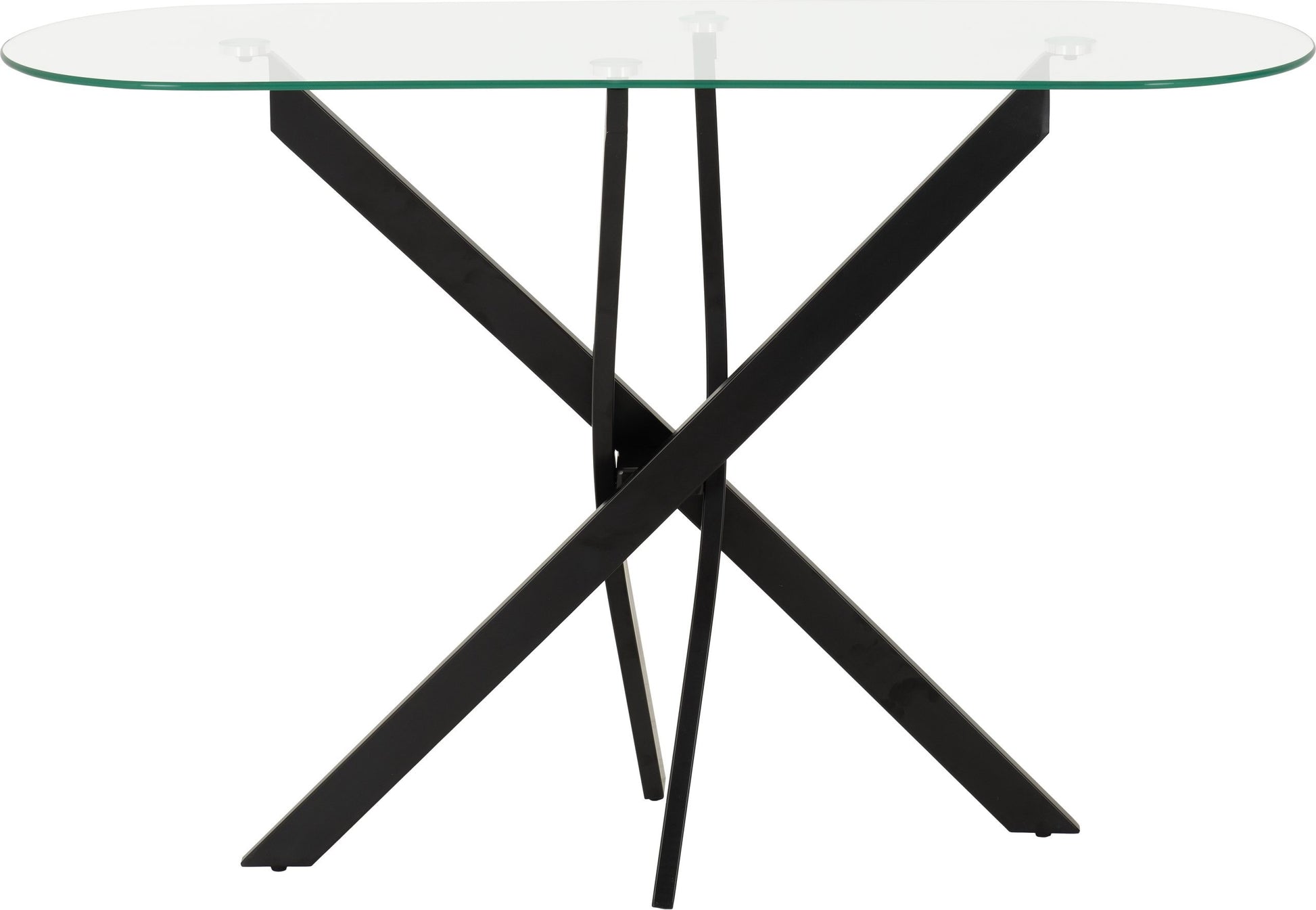 Sheldon Console Table - Clear Glass/Black