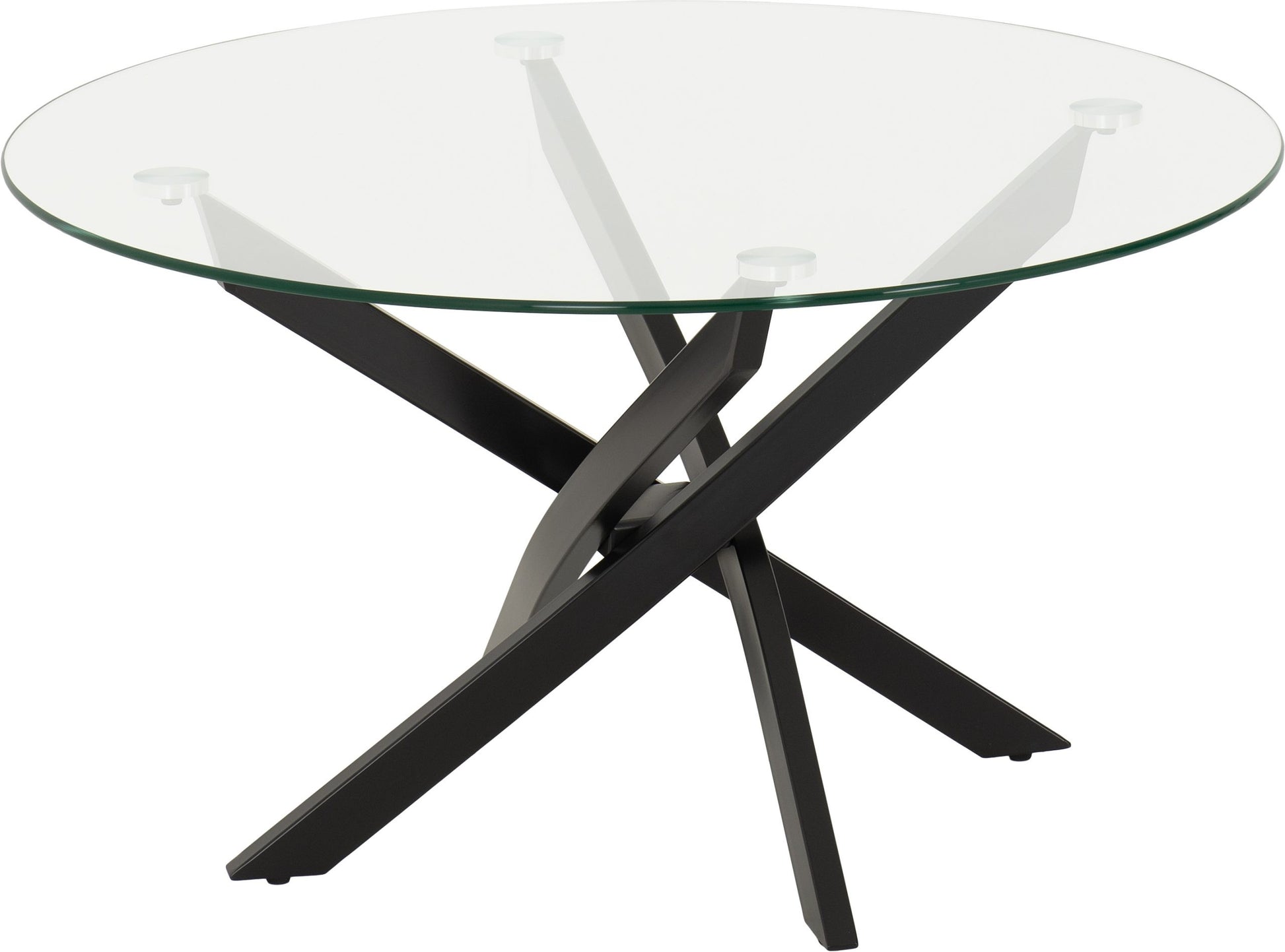 Sheldon Round Coffee Table - Clear Glass/Black