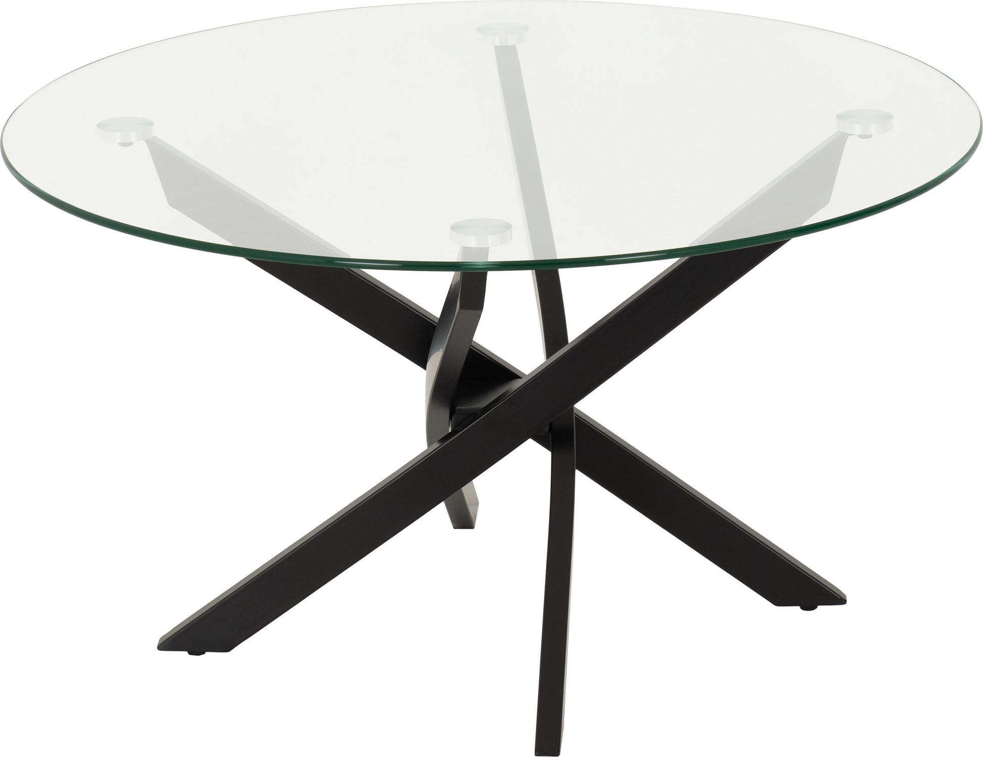 Sheldon Round Coffee Table - Clear Glass/Black