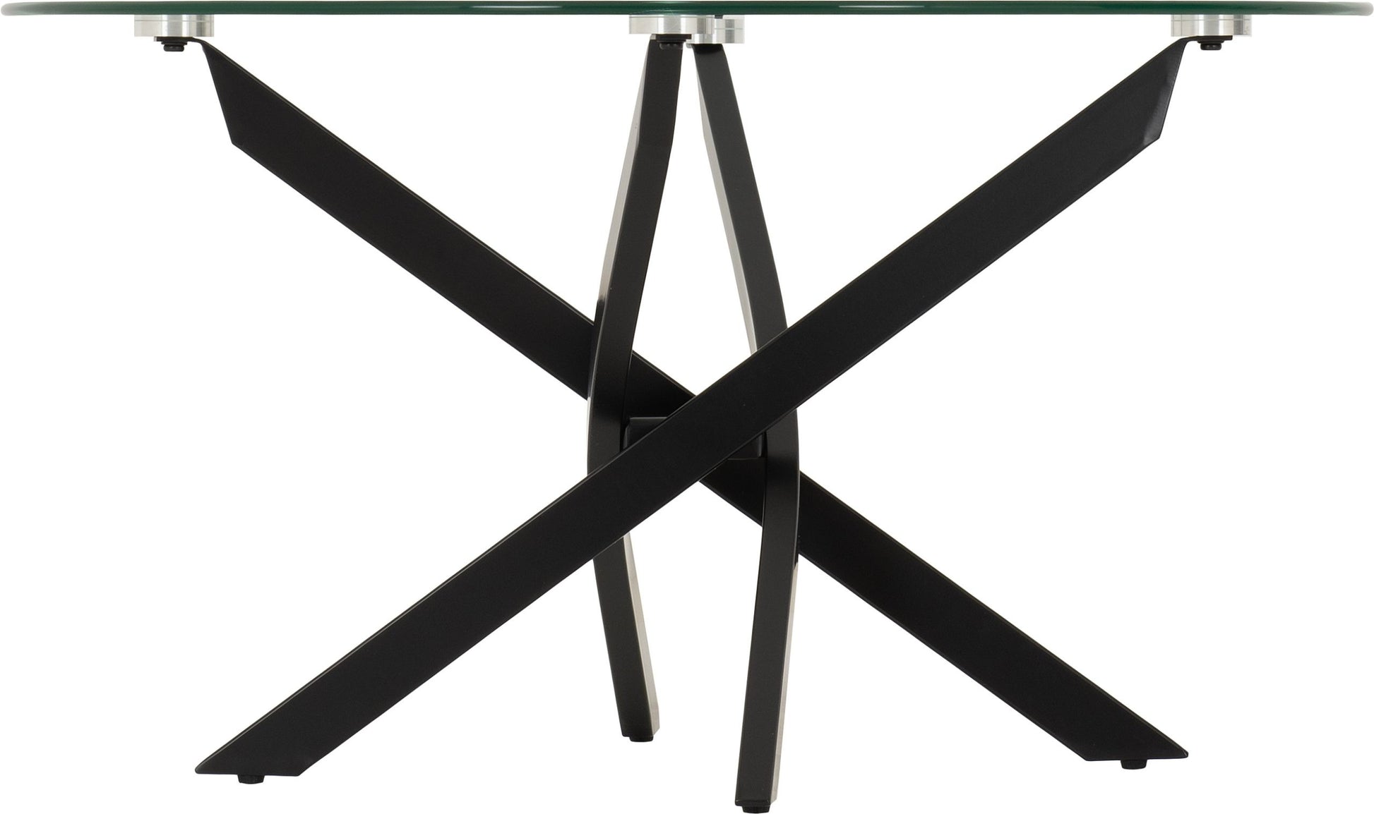 Sheldon Round Coffee Table - Clear Glass/Black