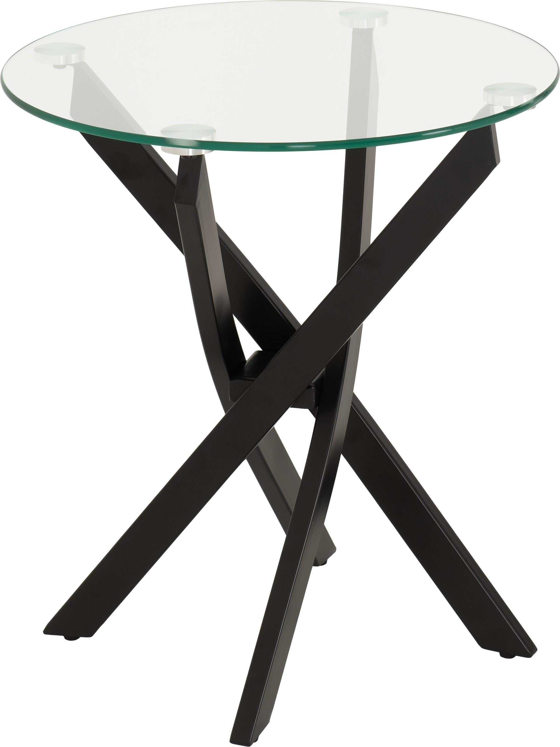 Sheldon Side Table - Clear Glass/Black