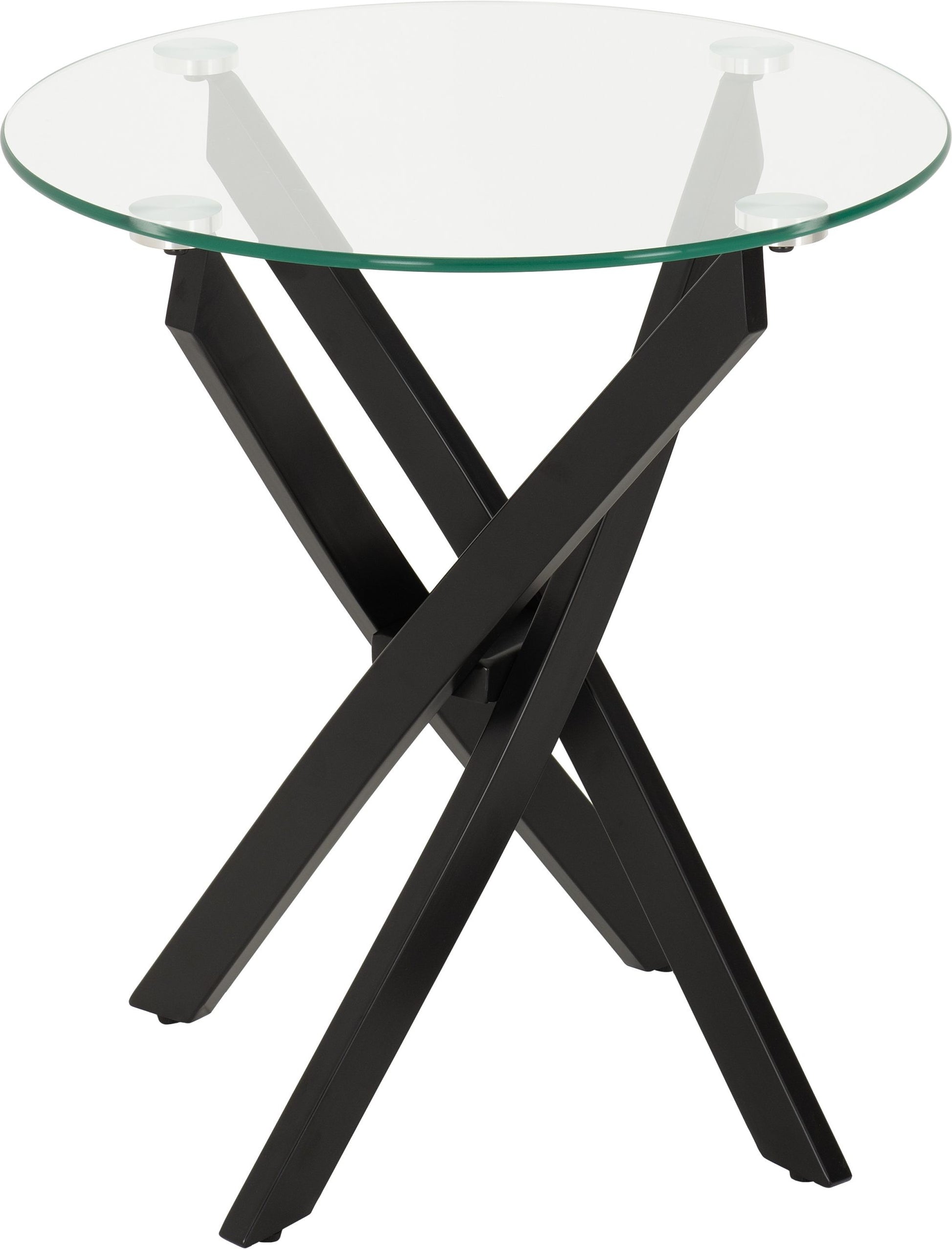Sheldon Side Table - Clear Glass/Black