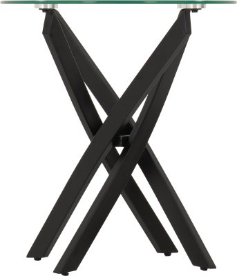 Sheldon Side Table - Clear Glass/Black