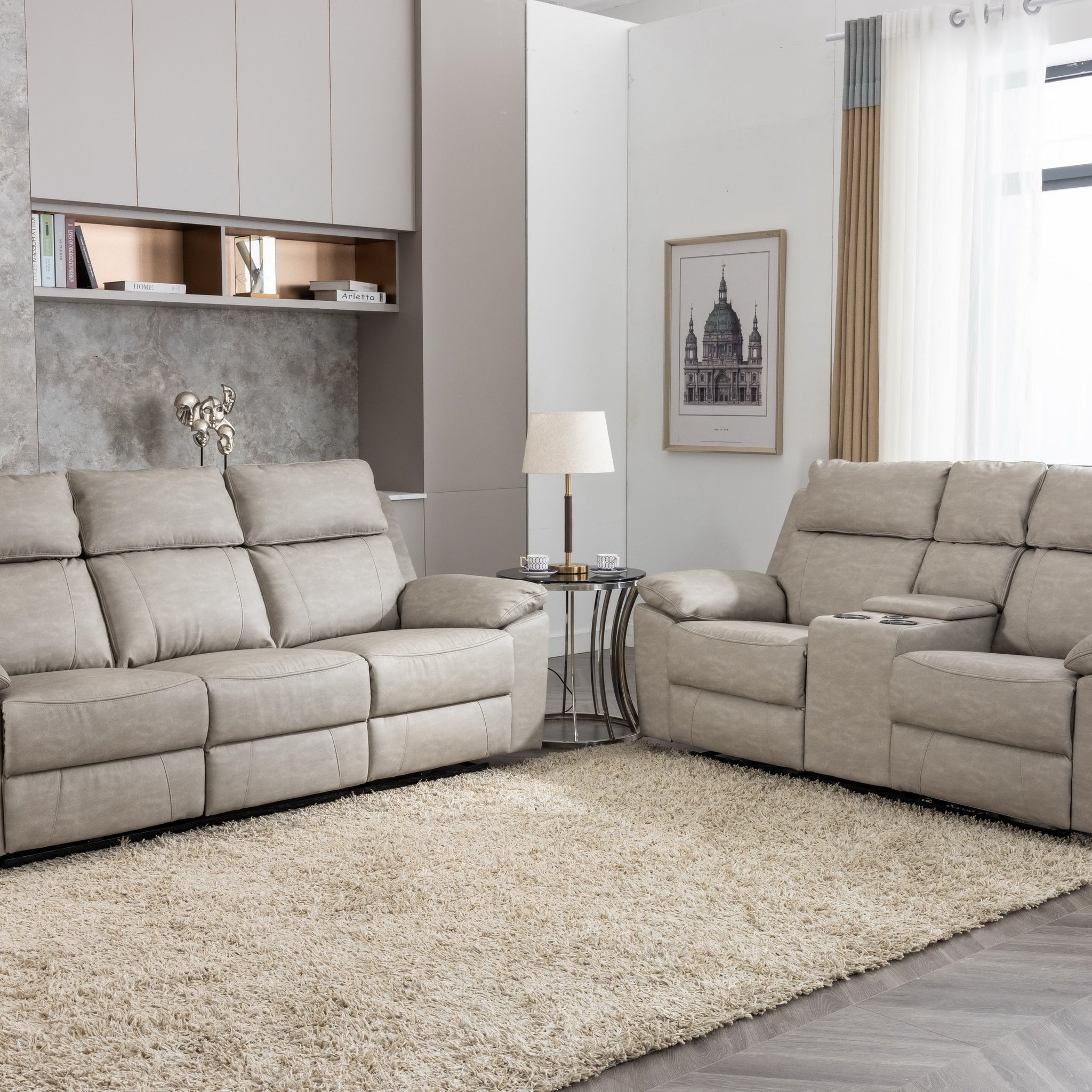 Huntington 3+2 Electric Sofa Suite - Silver Grey