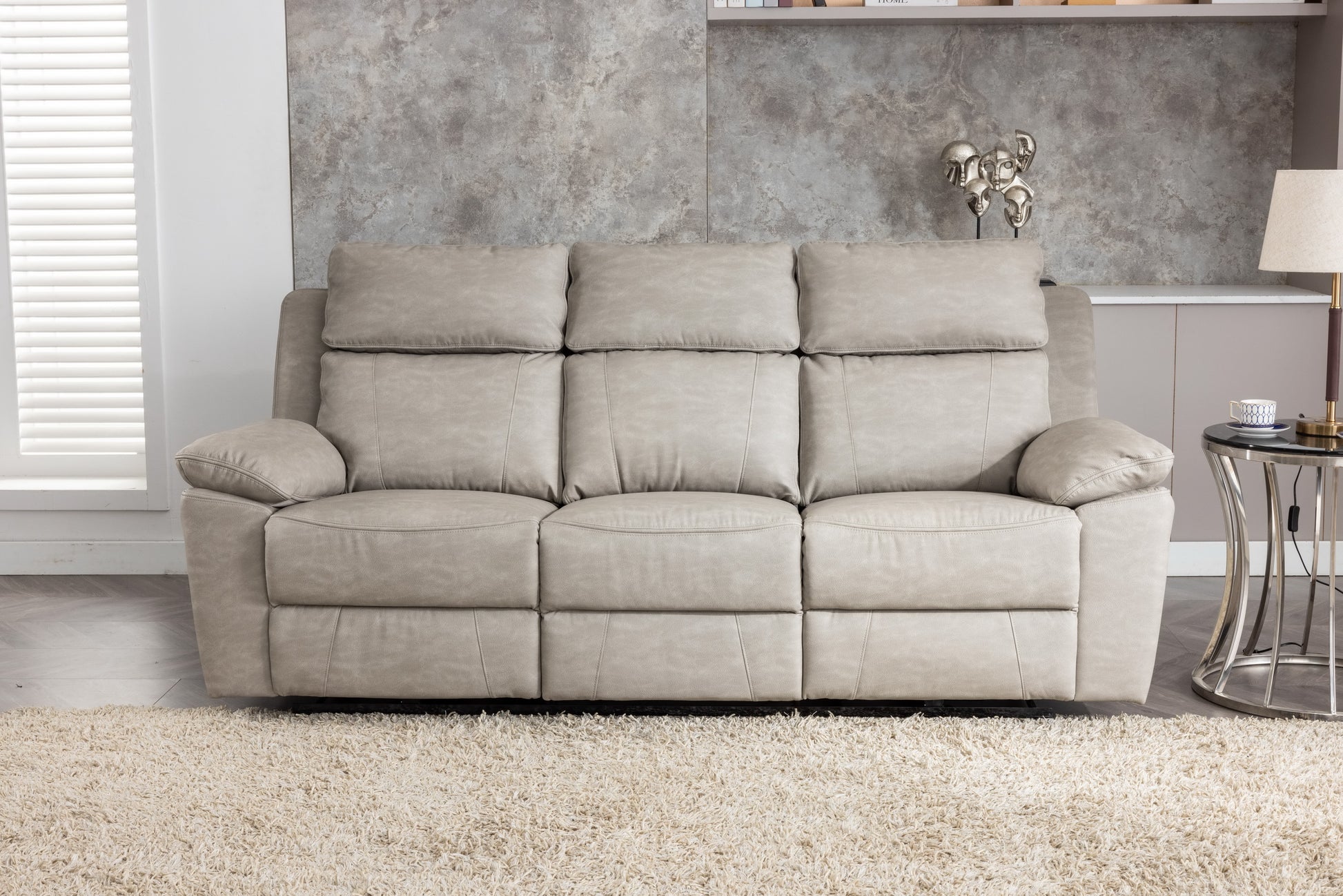 Huntington 3+1+1 Electric Sofa Suite - Silver Grey