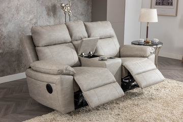 Huntington 2 Seater Electric Sofa - Silver Grey