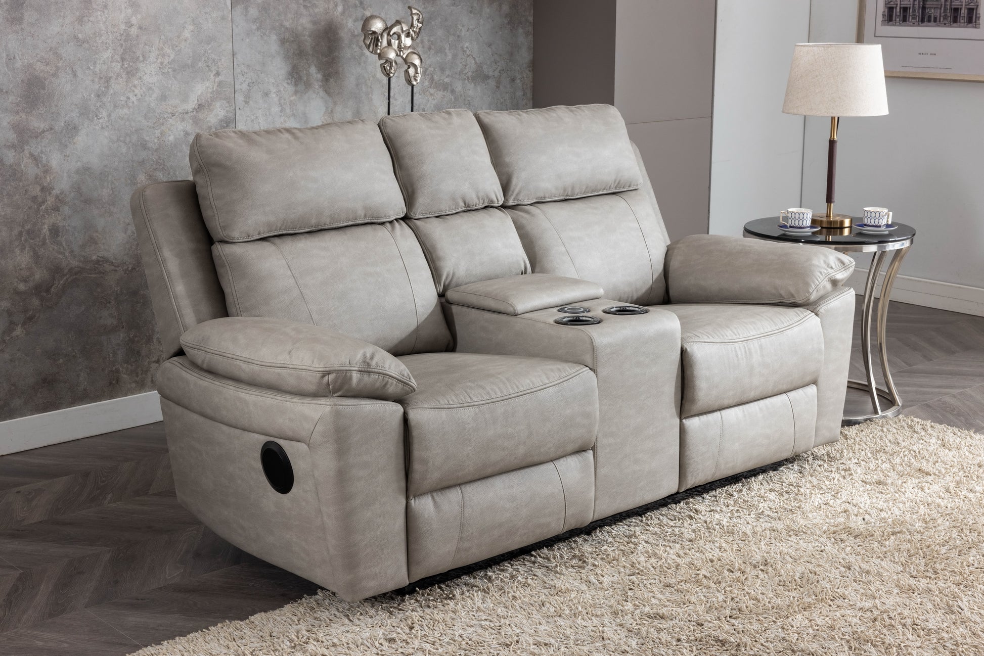 Huntington 2 Seater Electric Sofa - Silver Grey