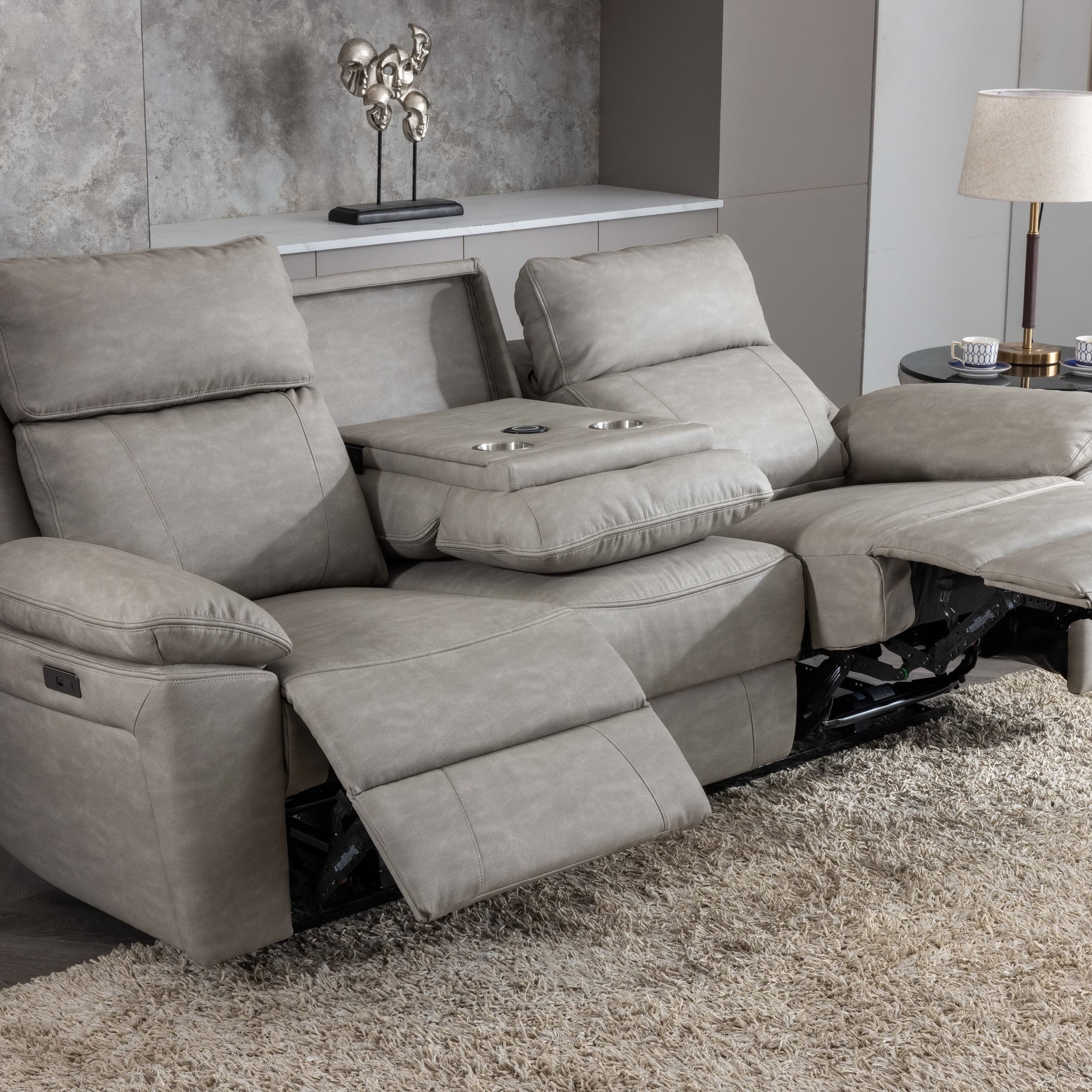 Huntington 3 Seater Electric Sofa - Silver Grey
