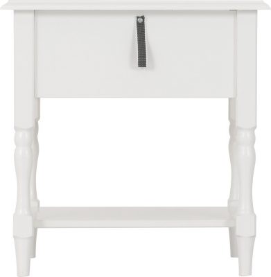 Stratford 1 Drawer Side Table - White