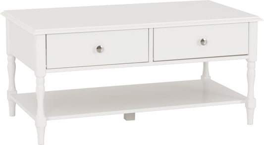 Stratford 2 Drawer Coffee Table - White