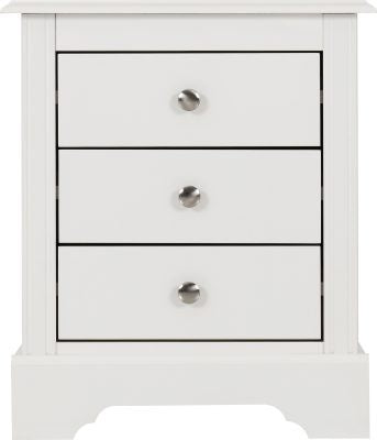 Stratford 3 Drawer Bedside - White