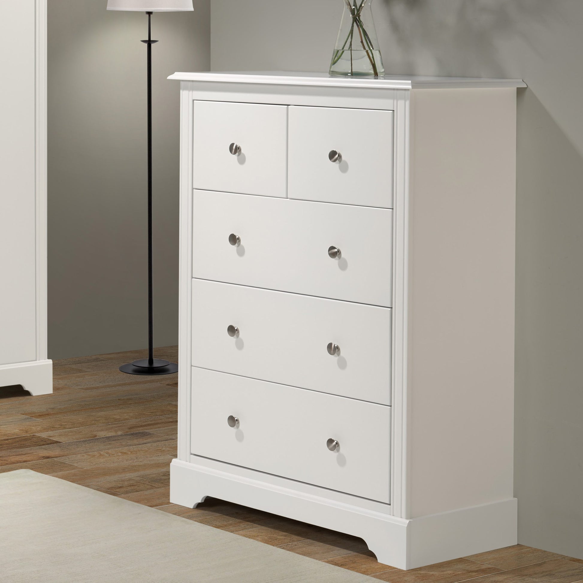 Stratford 3+2 Drawer Chest - White