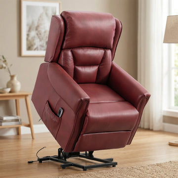 Sandringham Dual Motor Lift & Tilt Electric Recliner - Burgundy Leather