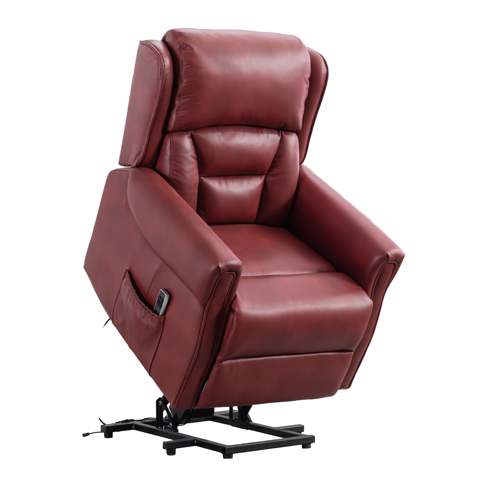 Sandringham Dual Motor Lift & Tilt Electric Recliner - Burgundy Leather