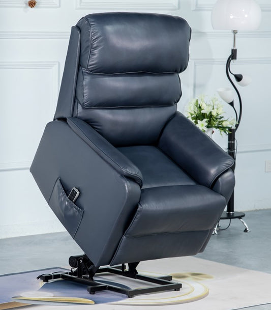 Savoy Electric Lift &Tilt Dual Motor Chair Leather - Navy