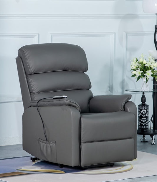 Savoy Electric Lift & Tilt Dual Motor Chair Leather - Grey