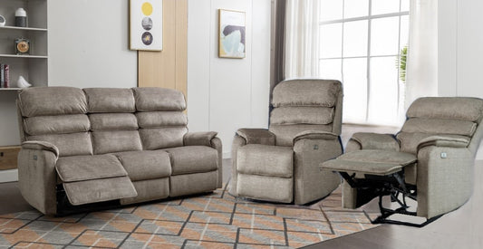 Savoy 3+1+1 Electric Sofa Suite - Taupe