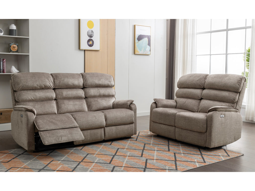 Savoy 3+2 Electric Sofa Suite - Taupe