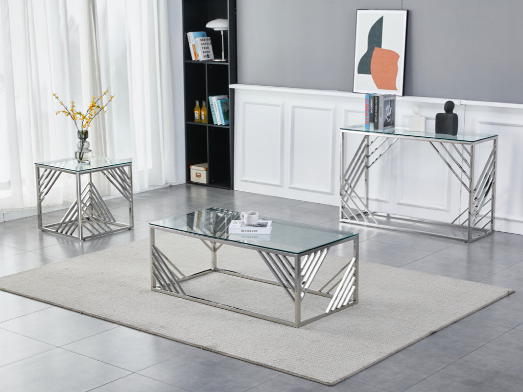 Serene Stainless Steel Console Table